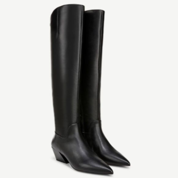 Franco Sarto Gwyn Knee High Boot In Black Leather (WIDE CALF) - Picture 1 of 11